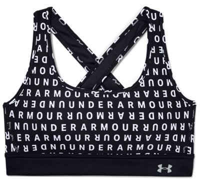Under Armour Womens Armour Mid Crossback Print Mash Up Sports Bra